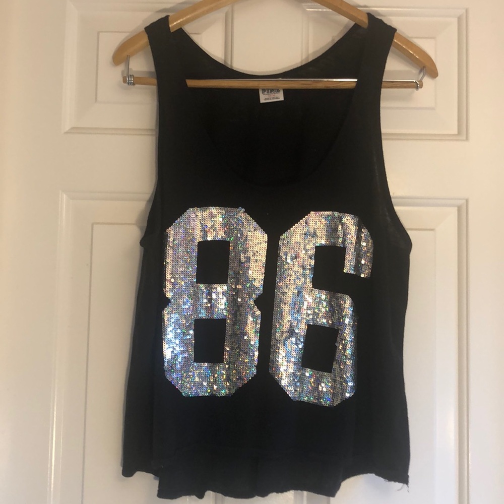 Black Racerback Tank w/ Sequins